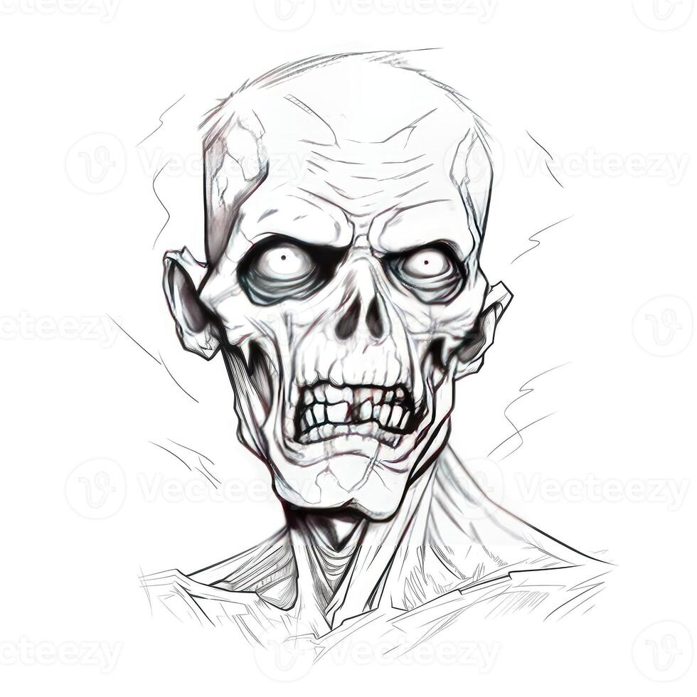 scary zombie face photo