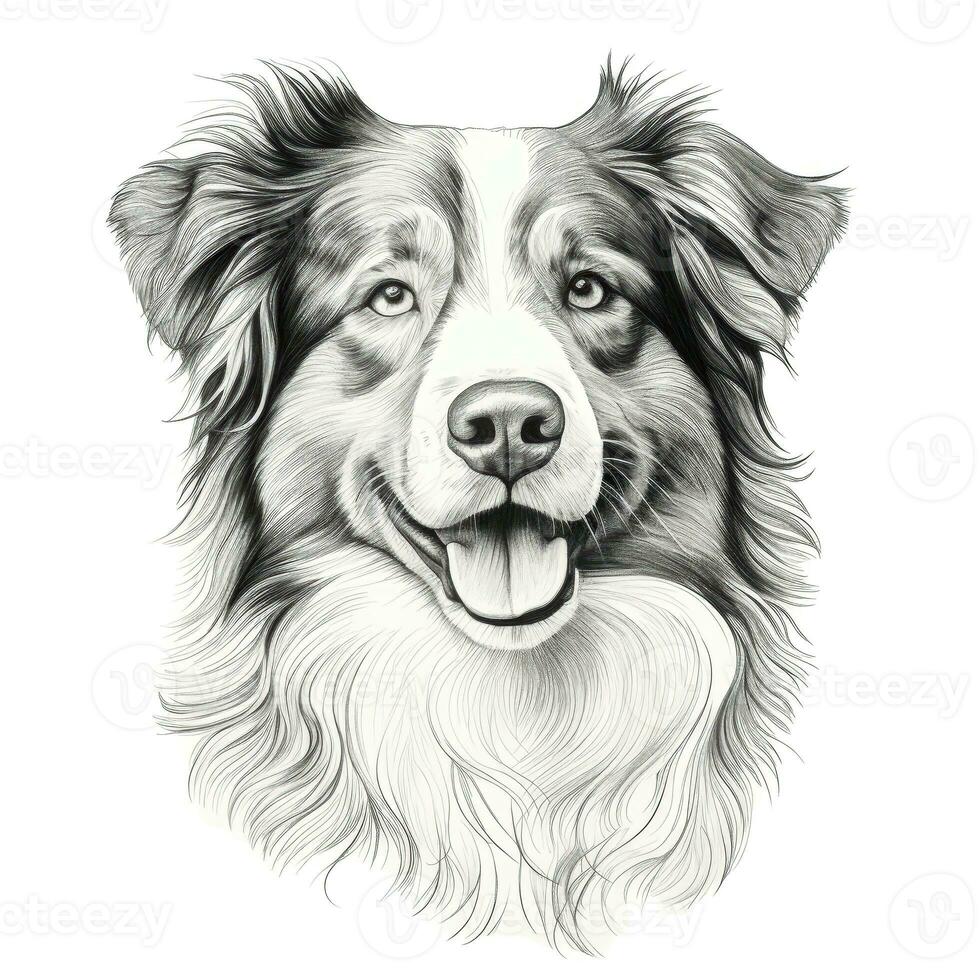 cute Australian Shepherd Dog ai generated photo