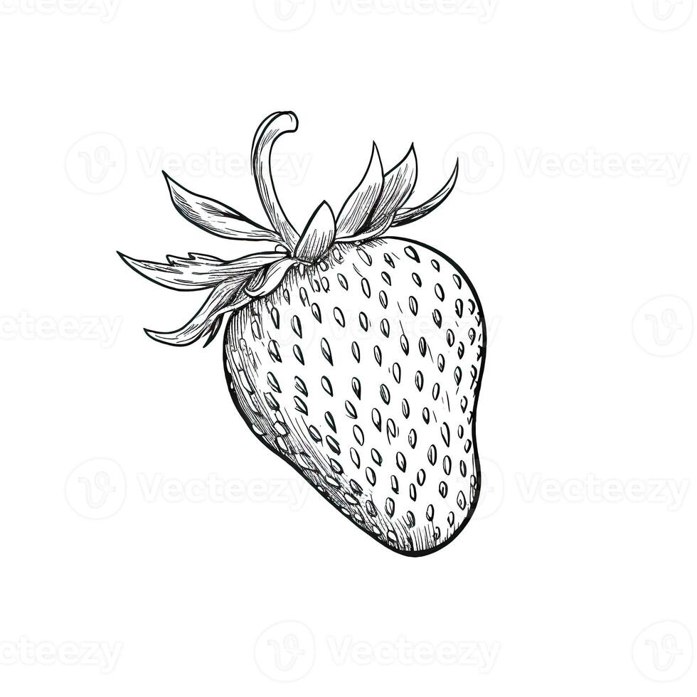 red strawberry ai generated photo