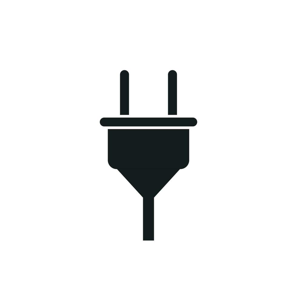 Plug vector icon. Power wire cable flat illustration.