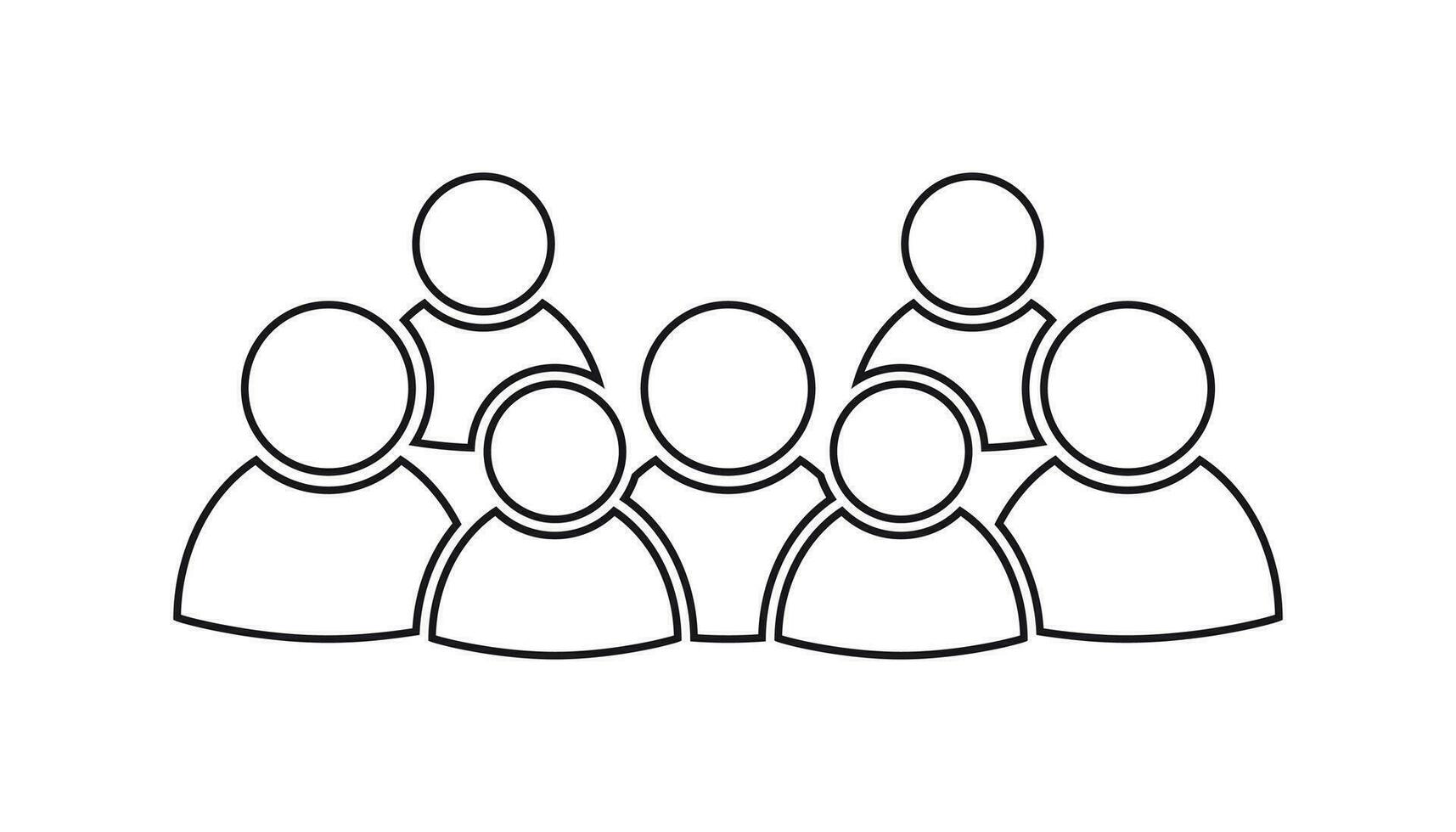 Group of people vector icon in line style. Persons icon illustration.