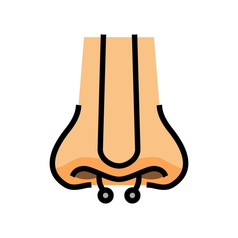 septum piercing fashion beauty color icon vector illustration