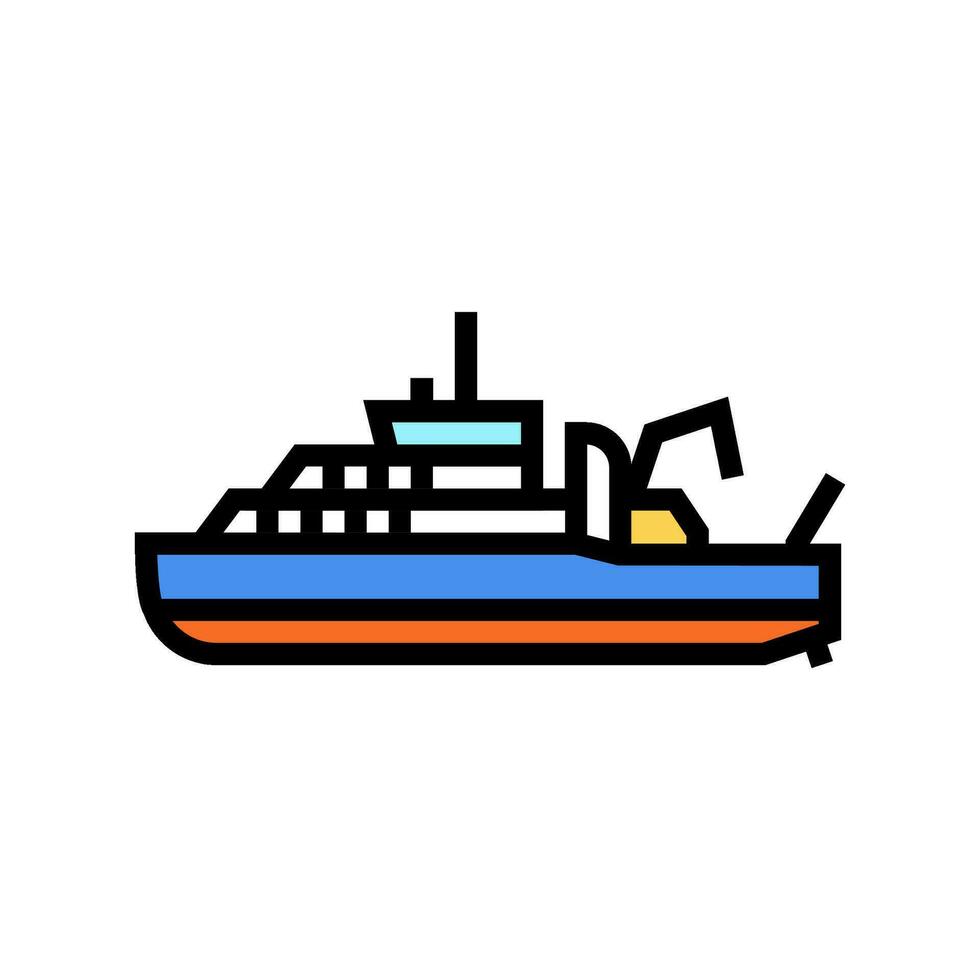 oceanográfico investigación buque color icono vector ilustración