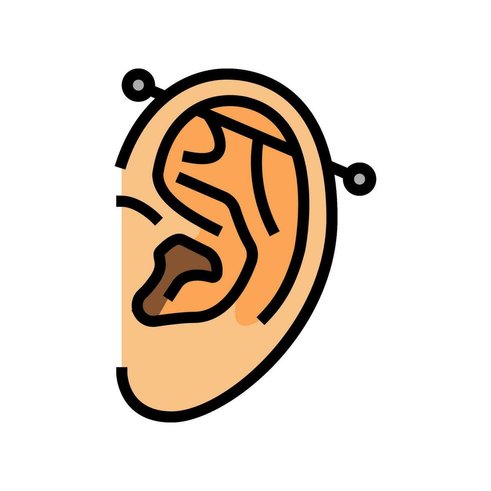 industrial piercing earring color icon vector illustration