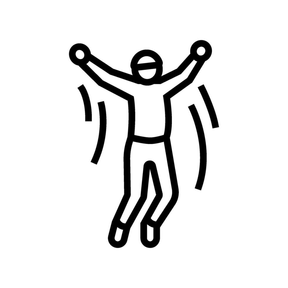 boy jumping line icon vector illustration