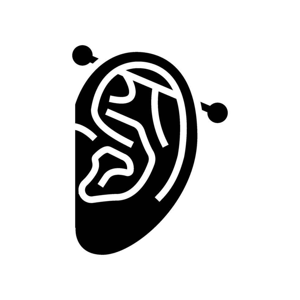 industrial piercing earring glyph icon vector illustration