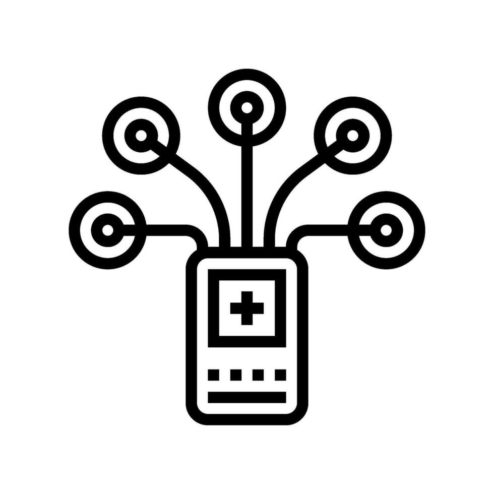 biomedical sensor line icon vector illustration