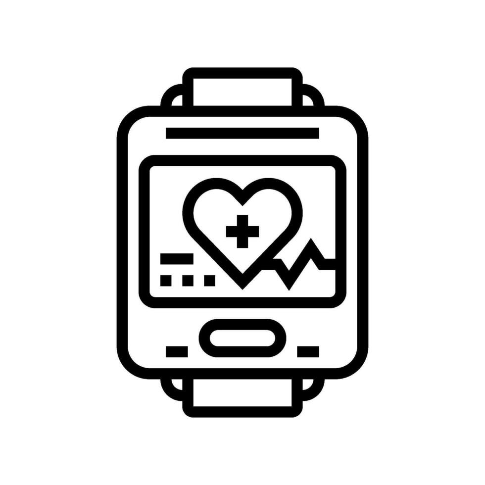 wearable medical device biomedical line icon vector illustration