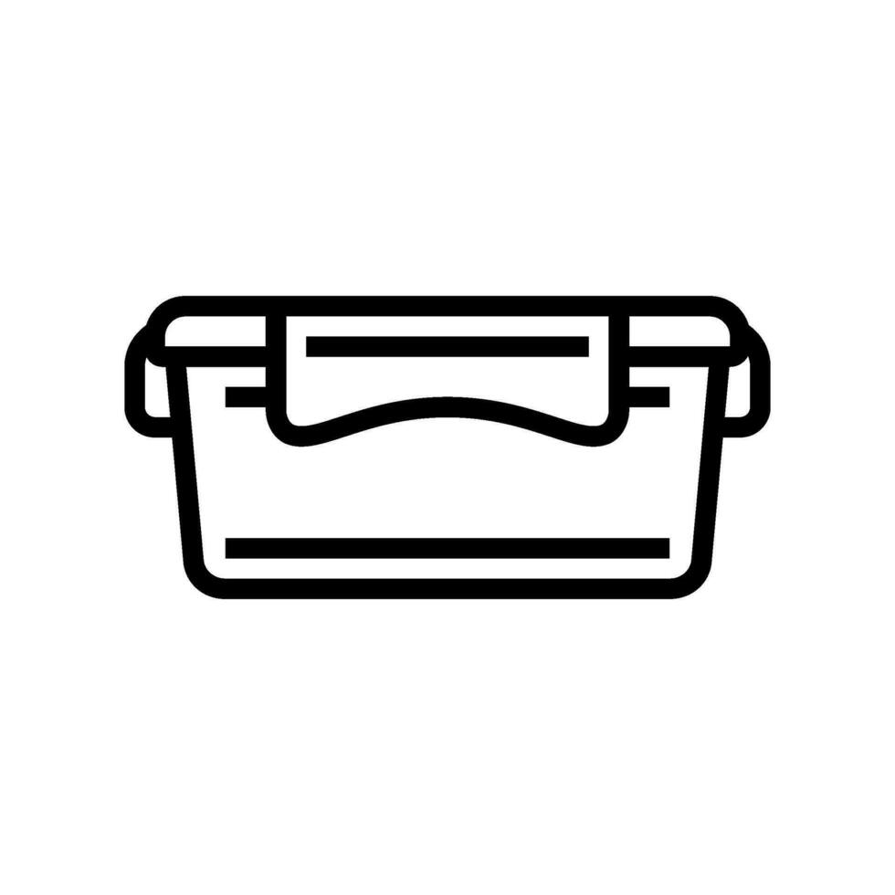 lunch box plastic container line icon vector illustration