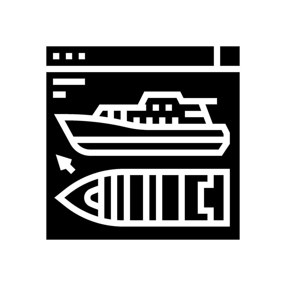 ship design concept marine glyph icon vector illustration
