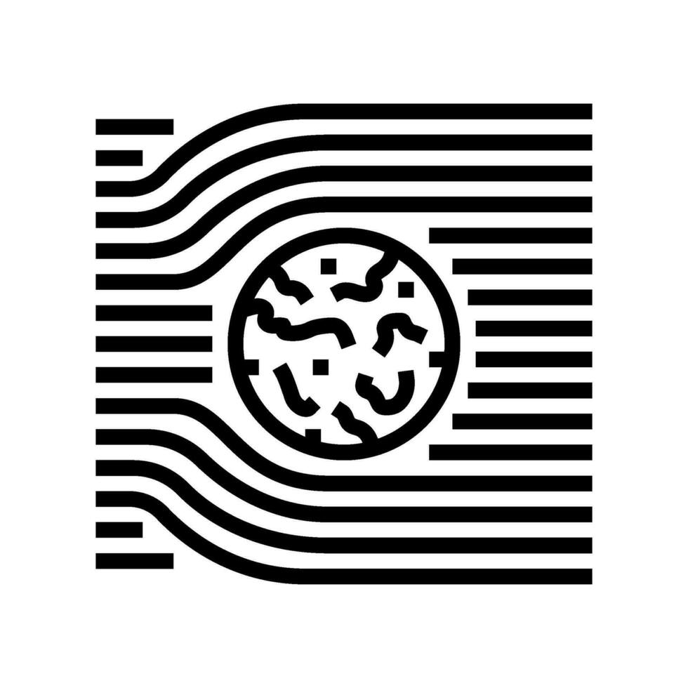 martian solar wind mars planet line icon vector illustration