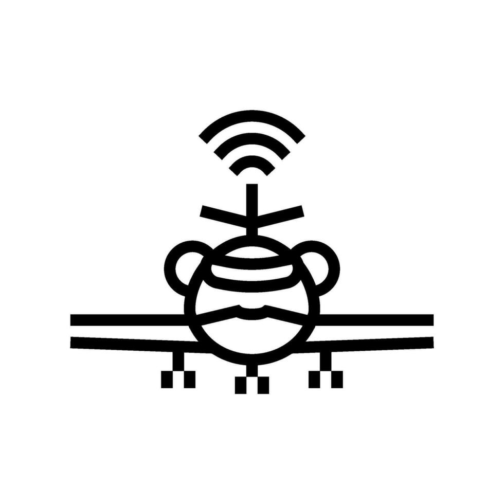 flight control system aeronautical engineer line icon vector illustration