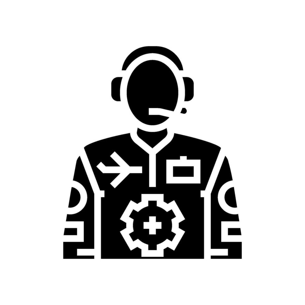 flight test aeronautical engineer glyph icon vector illustration