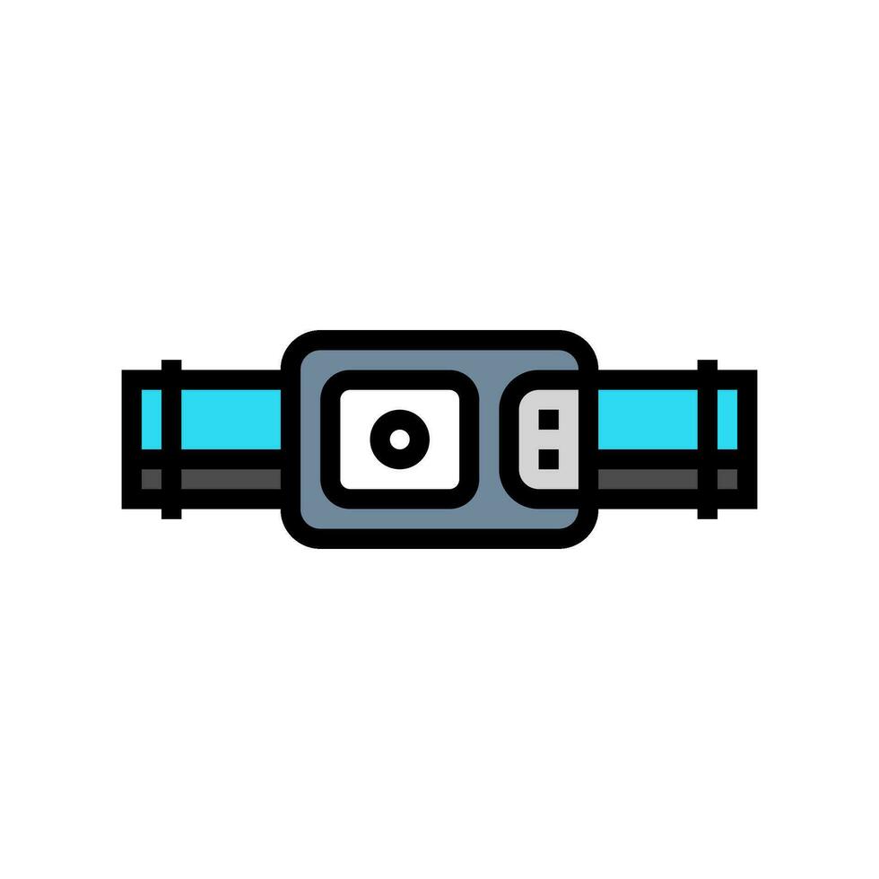headlamp mountaineering adventure color icon vector illustration