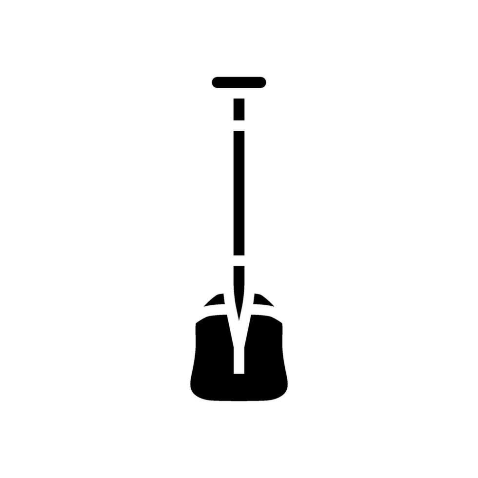 snow shovel mountaineering adventure glyph icon vector illustration