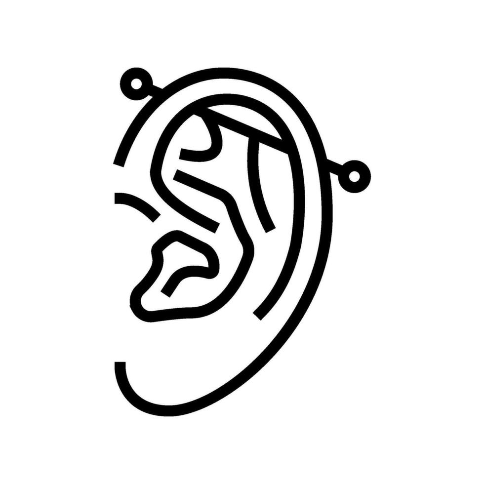 industrial piercing earring line icon vector illustration