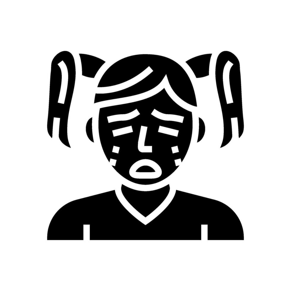 crying kid girl mood glyph icon vector illustration