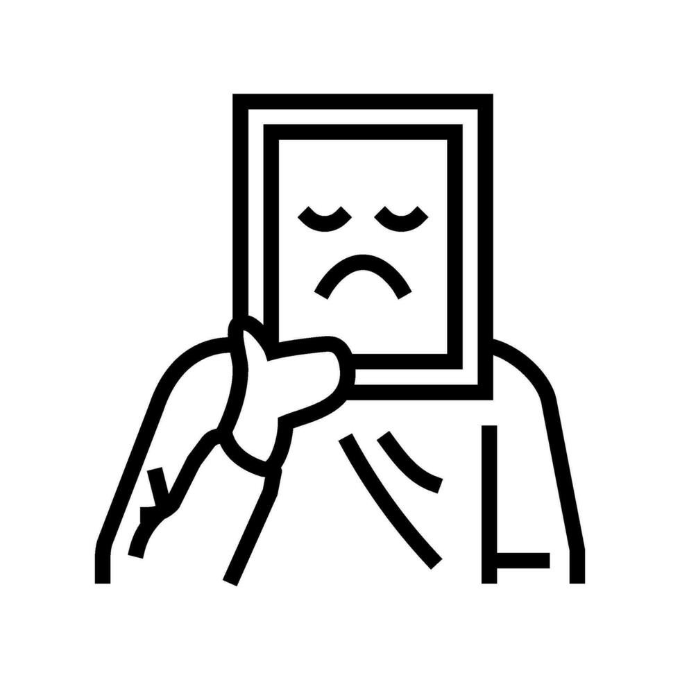 sad person mood line icon vector illustration