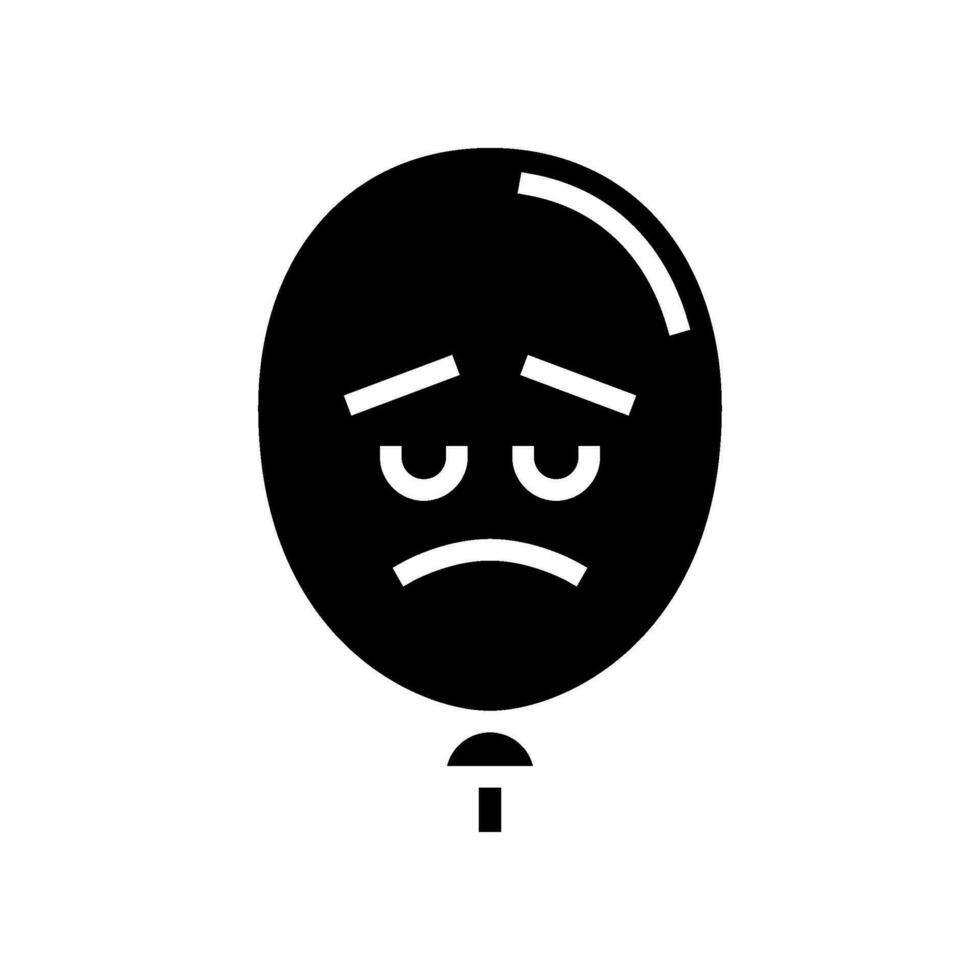 sad balloon mood glyph icon vector illustration