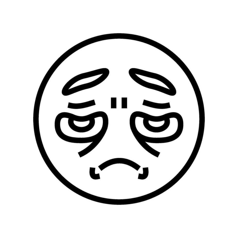 disappointed expression sad mood line icon vector illustration