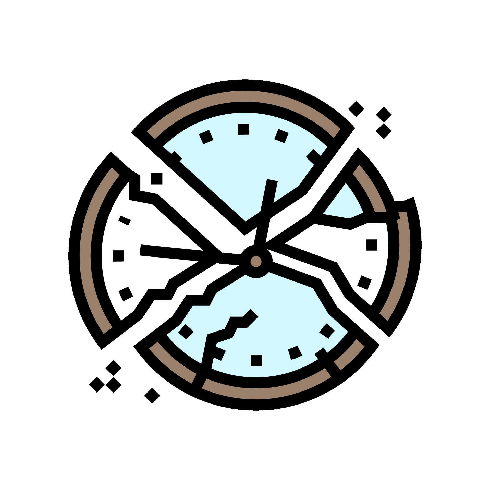 broken clock sad mood color icon vector illustration 26117579 Vector