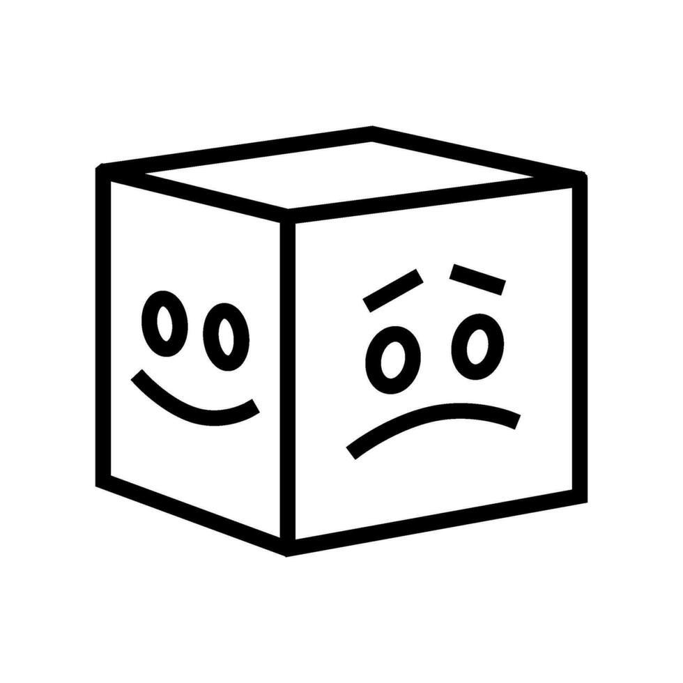 sad mood line icon vector illustration