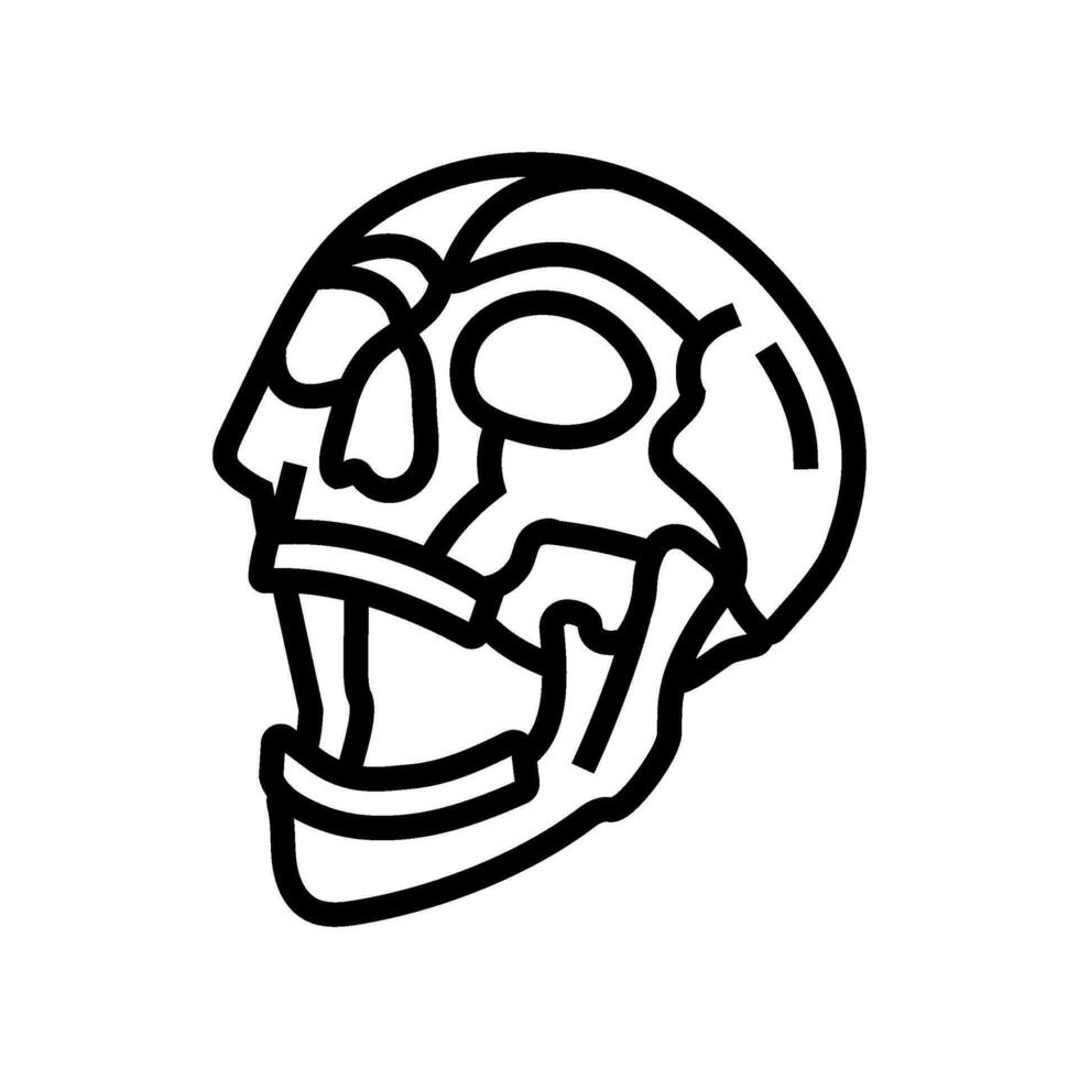 skull art tattoo vintage line icon vector illustration