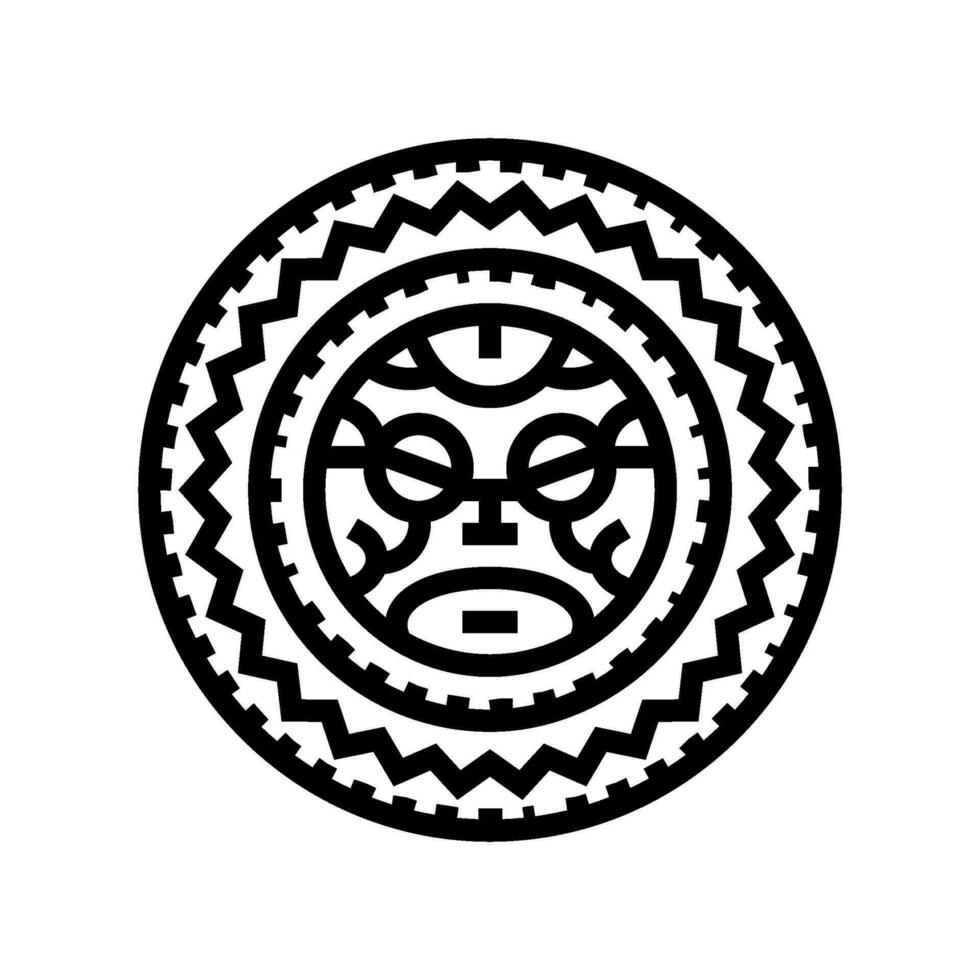 maori tattoo art vintage line icon vector illustration