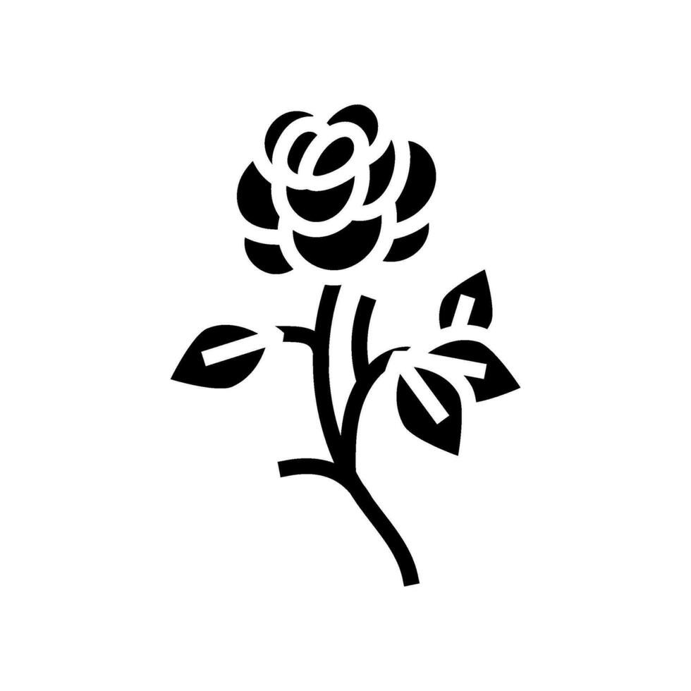 rose art tattoo vintage glyph icon vector illustration