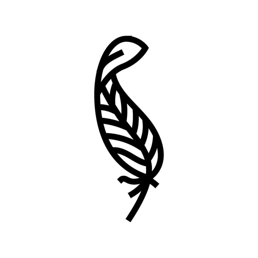 feather tattoo art vintage line icon vector illustration