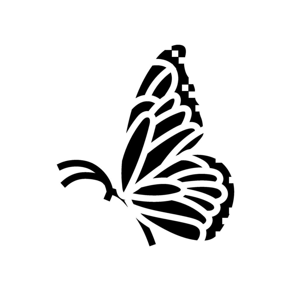 mariposa tatuaje Arte Clásico glifo icono vector ilustración