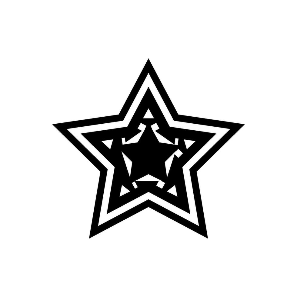 estrella Arte tatuaje Clásico glifo icono vector ilustración