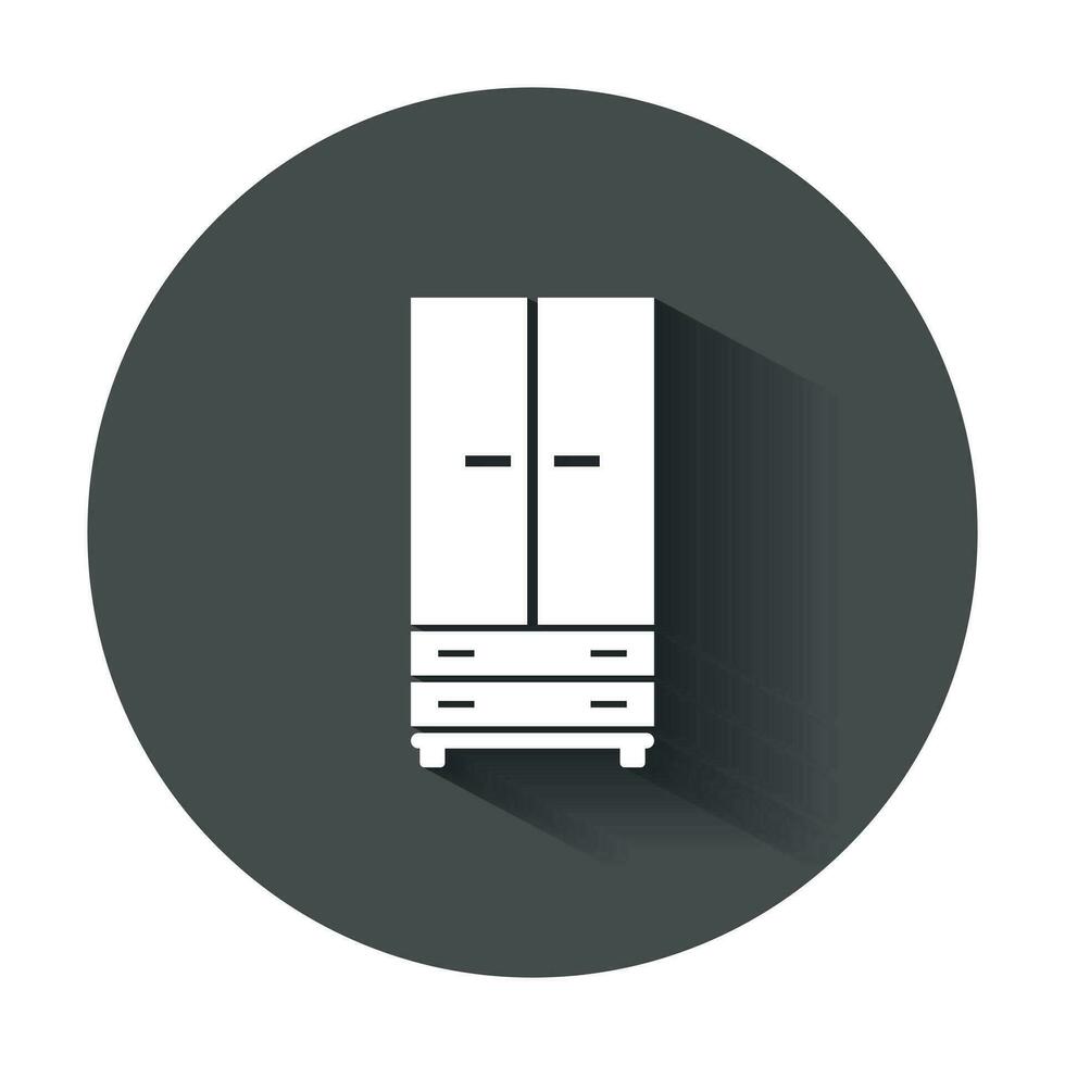 Cupboard icon. Modern flat pictogram for business, marketing, internet. Simple flat vector symbol with long shadow.