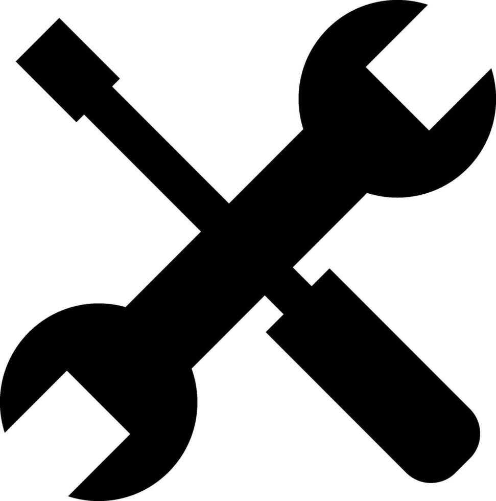 Screwdriver and wrench, settings, icon vector. vector