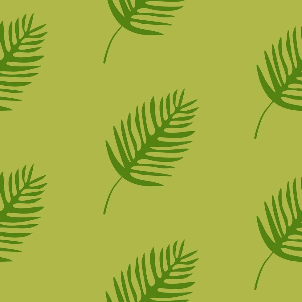 palma hoja en verde fondo, sin costura patrón, vector. vector