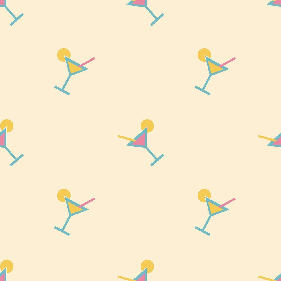 Cocktail on the beach, seamless pattern, vector. vector