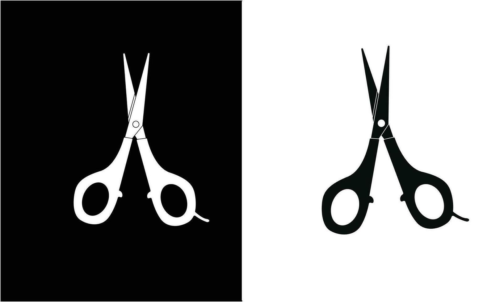 Scissors icon vector illustration isolated on black and white background. Tool for cutting or needlework, handmade work. School concept.