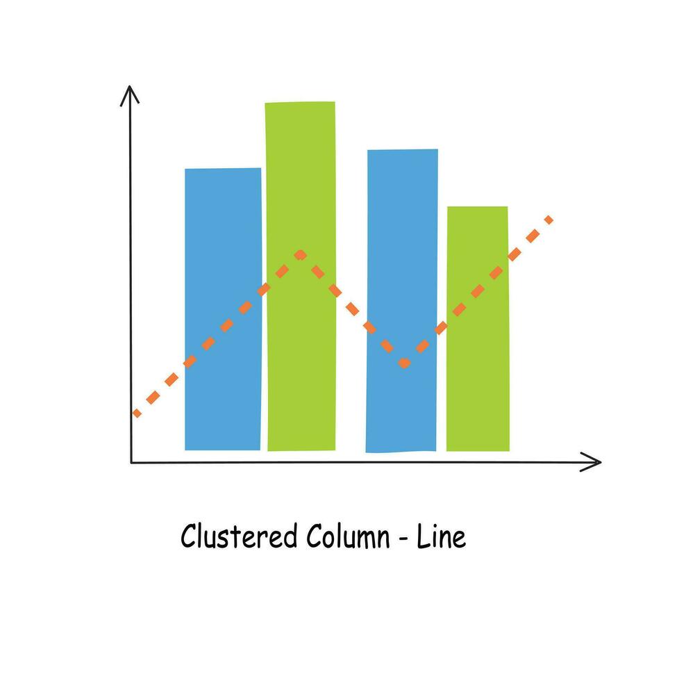 Column chart clipart in cartoon style. Column graph flat vector isolated on white background. Data analysis, financial report, business analytics illustration. Statistics graph. Column chart icon.