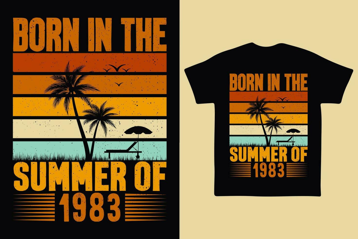 Born in the summer of 1983, born in summer 1983 vintage birthday quote vector