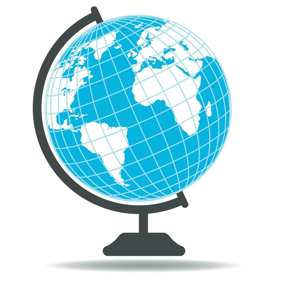 Illustration of a school globe with continents vector