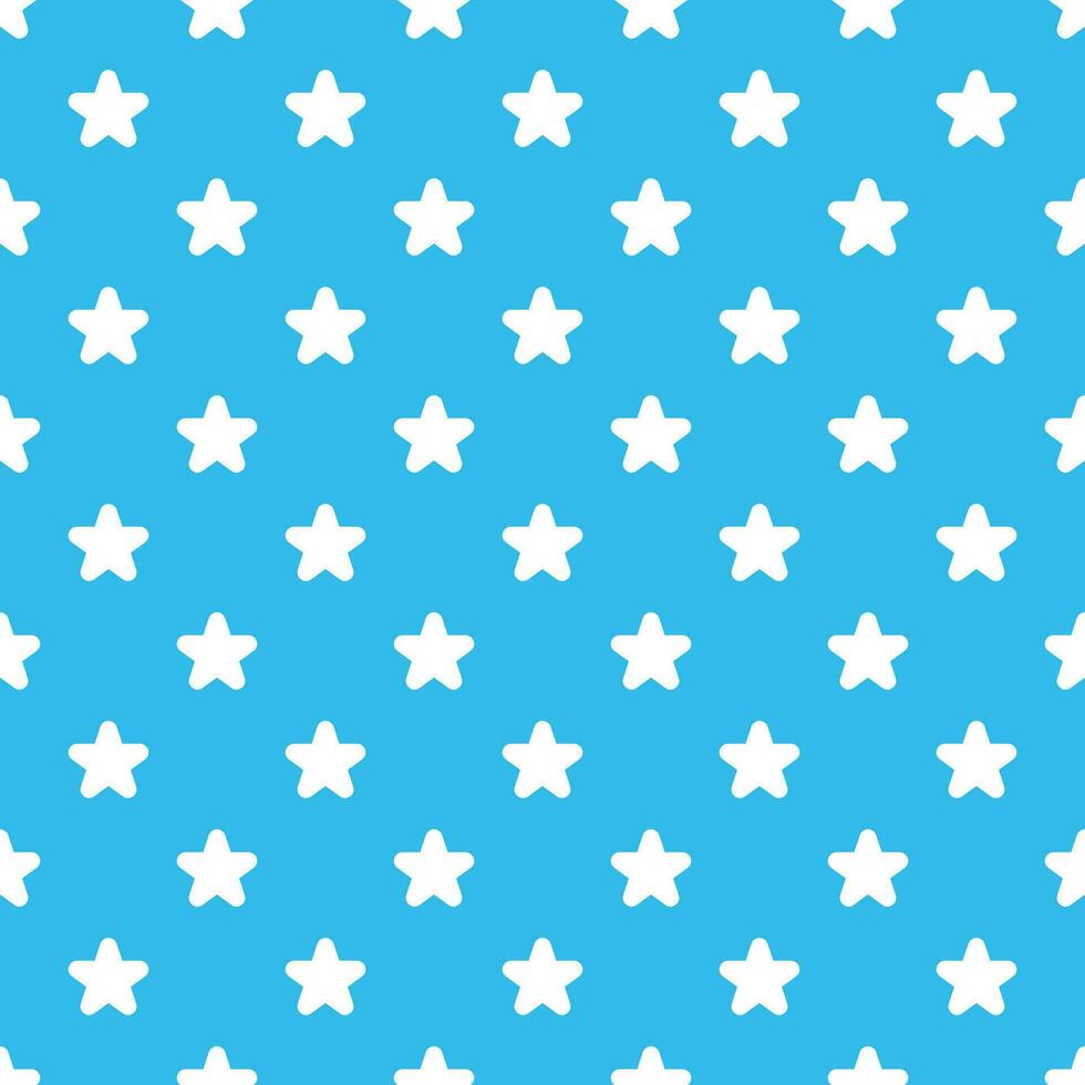 Stars seamless pattern. Stars on a pretty blue background, vector retro seamless pattern for packaging, fabric, paper, background.