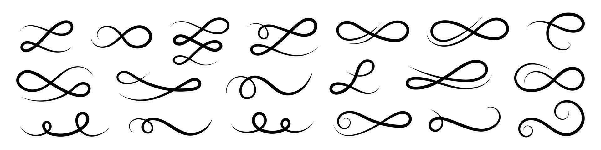 Flourishes, swirls, decorative elements vector collection.