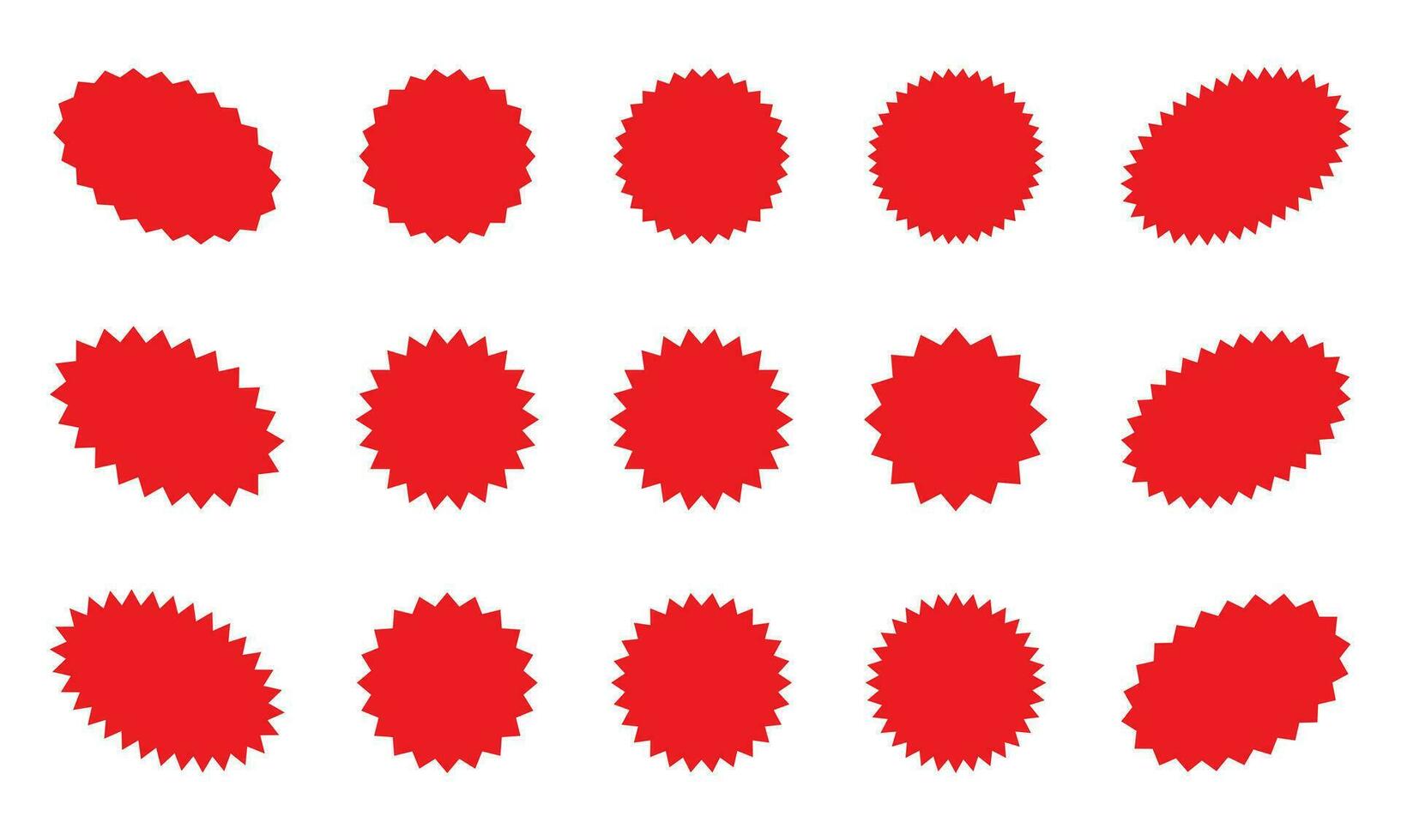 conjunto de rojo estallido estelar, rayos de sol insignias diseño elementos - mejor para rebaja pegatina, precio etiqueta, calidad marca. plano vector ilustración aislado en blanco antecedentes.