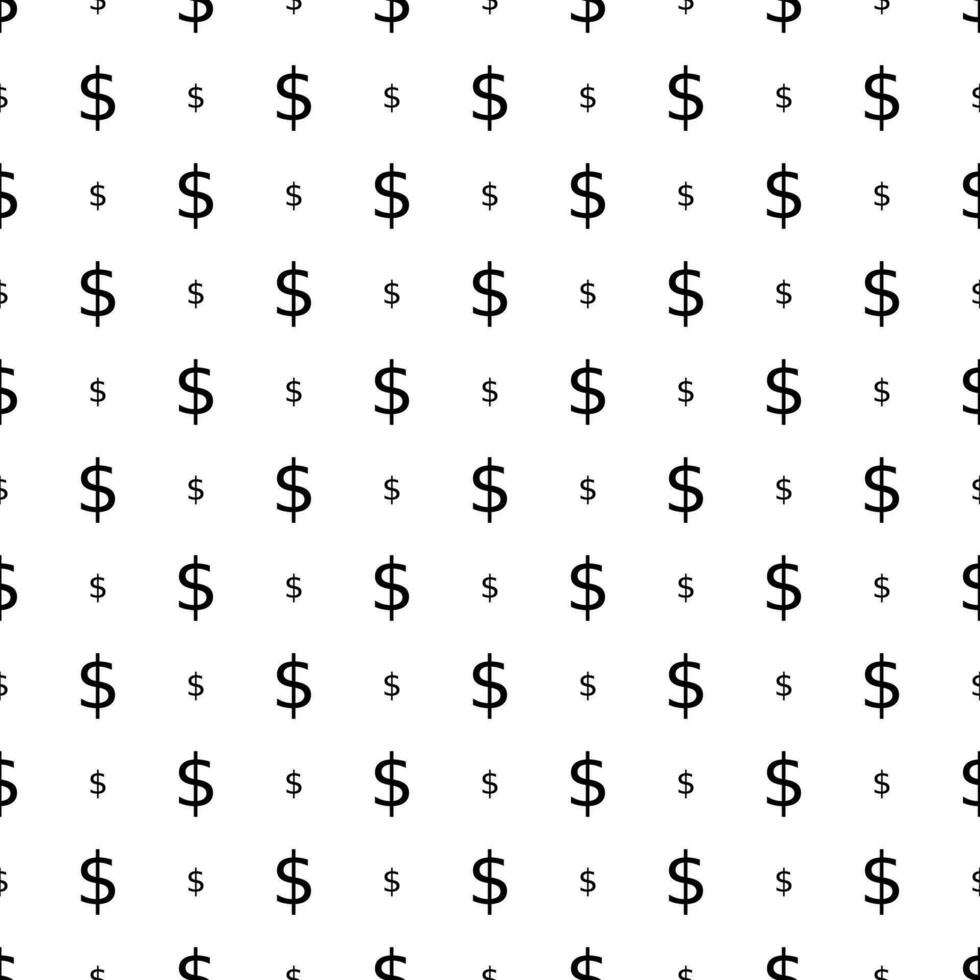 Seamless pattern with dollar sign. Endless vector background.