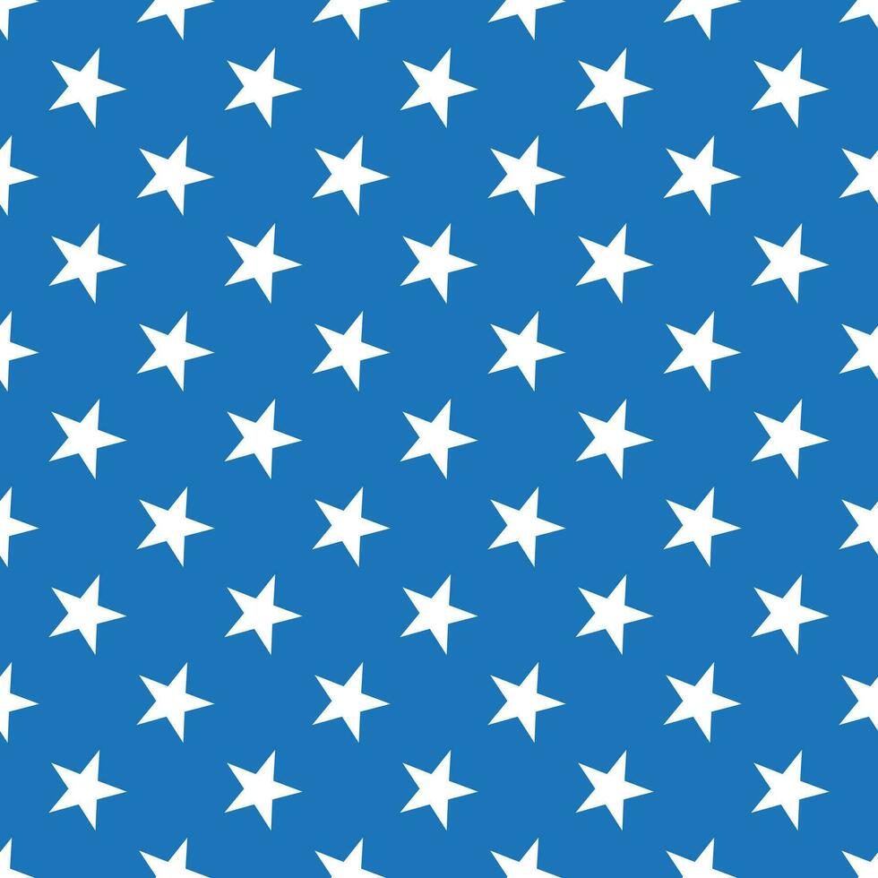 Stars seamless pattern. Stars on a pretty blue background, vector retro seamless pattern for packaging, fabric, paper, background.