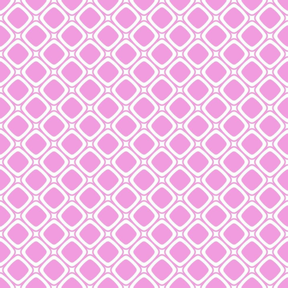 Pink baby seamless pattern with squares. Checkered tile pattern, pink and white wallpaper background. vector