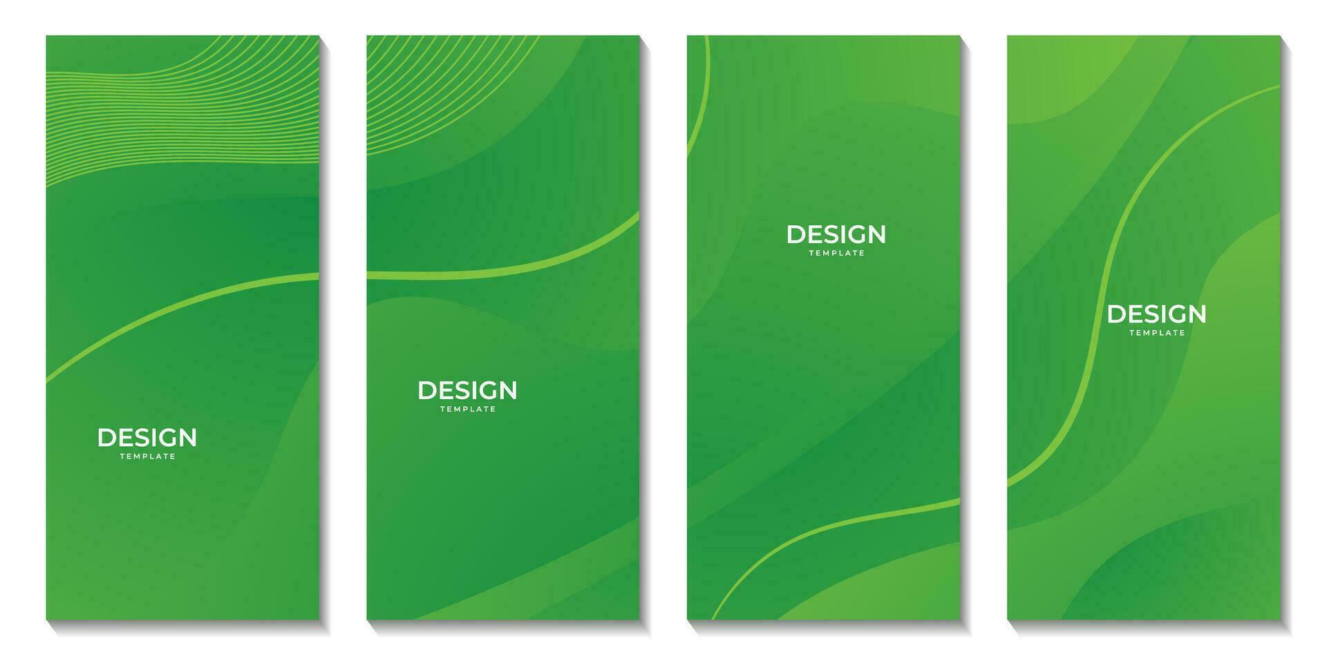 conjunto de folletos resumen verde antecedentes con olas vector