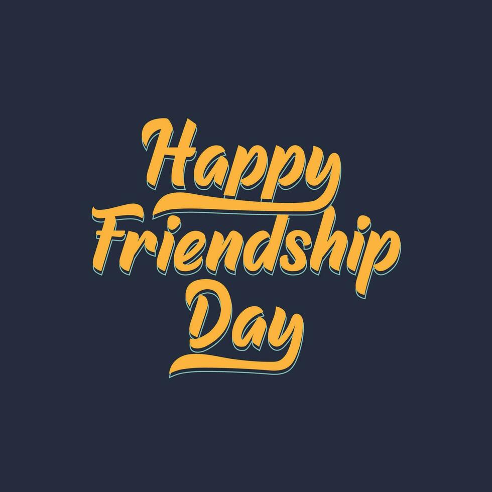 Happy Friendship day vector illustration with text ob black background to celebrating friendship day 2023. Friendship day typography greeting card creative idea for banner, poster, template design