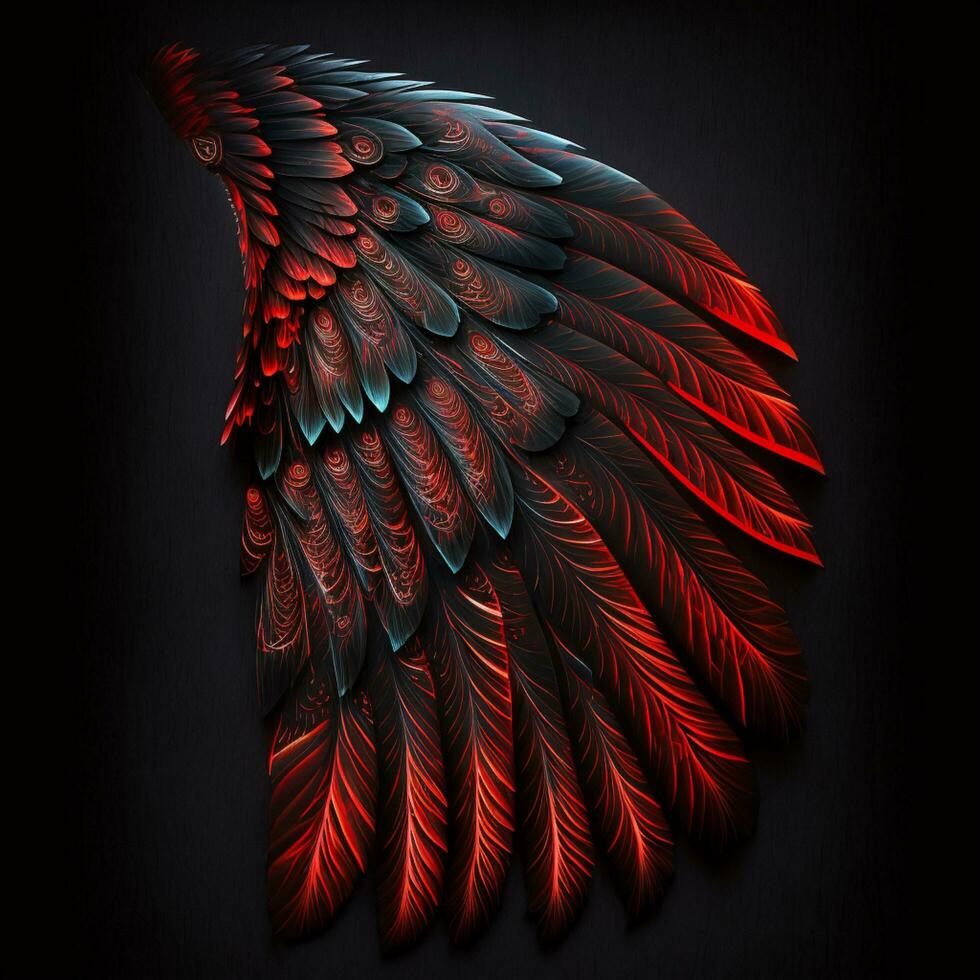negro y rojo alas elegante ilustración diseño foto