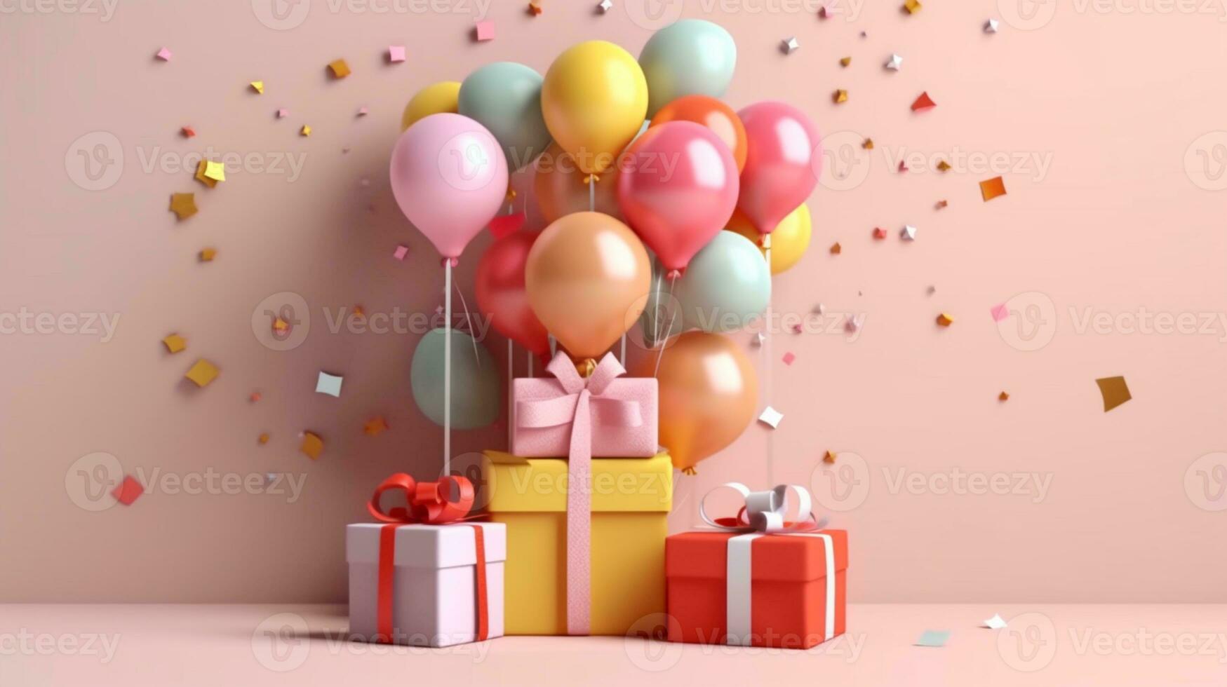 birthday invitation decoration template 3d design photo
